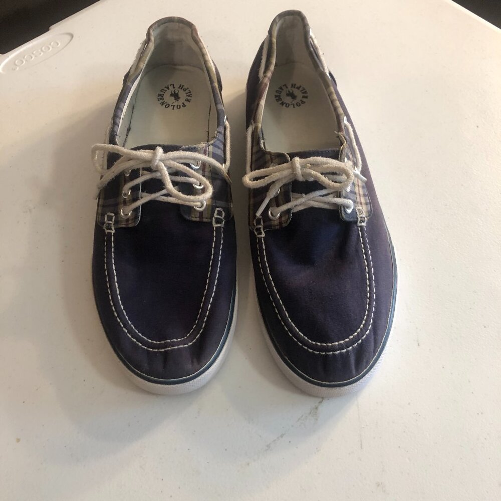 Ralph Lauren Blue Sneakers Franz Deck Boat Shoes, Size 12D